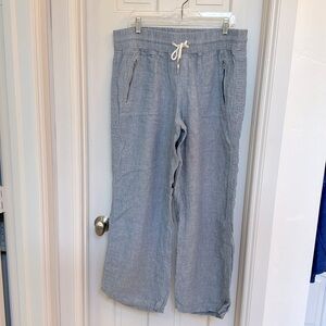 Athleta Cabo Linen Wide Leg Pant, Size 16- Chambray